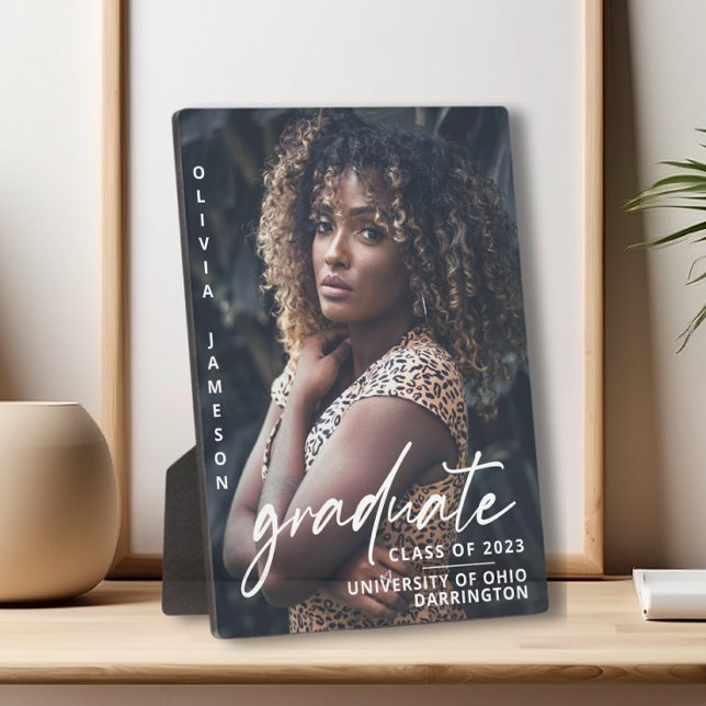 Modern Graduate Handwritten Script | Photo Plaque (Creator Uploaded)