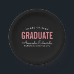 Modern Graduate Personalised Graduation Party Paper Plate<br><div class="desc">Modern minimalist personalised graduation party paper plates to coordinate with our matching Modern Graduate invitation designs. Personalise it with your name,  school and graduation year. Use the design tools to choose any background colour,  change the text,  fonts and colours to create a unique one of a kind design.</div>
