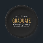Modern Graduate Personalised Graduation Party Paper Plate<br><div class="desc">Modern minimalist personalised graduation party paper plates to coordinate with our matching Modern Graduate invitation designs. Personalise it with your name,  school and graduation year. Use the design tools to choose any background colour,  change the text,  fonts and colours to create a unique one of a kind design.</div>