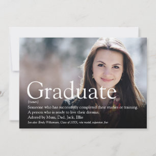 Modern Graduate Photo Definition  Invitation