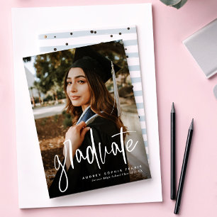 Modern graduate photo graduation announcement