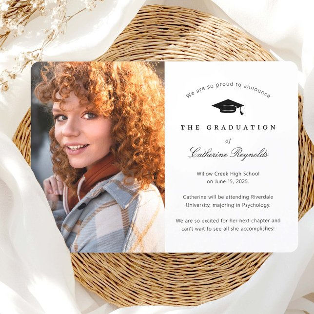 Modern Graduate Photo Graduation Announcement (Creator Uploaded)