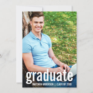 Modern Graduate Photo Graduation Announcement Card