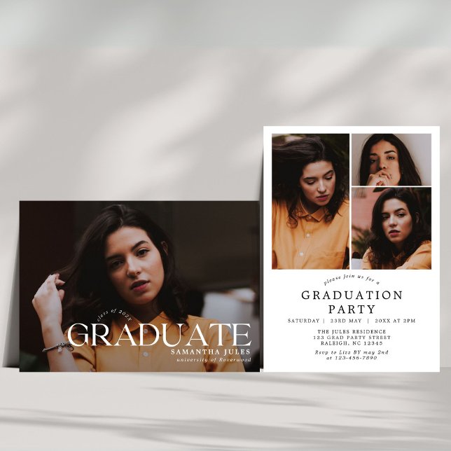 Modern Graduate Photo Graduation Invitation (Creator Uploaded)