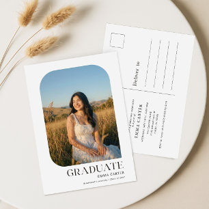 Modern Graduate Photo Graduation Invitation Postcard