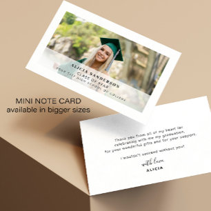 Modern graduate photo graduation thank you card