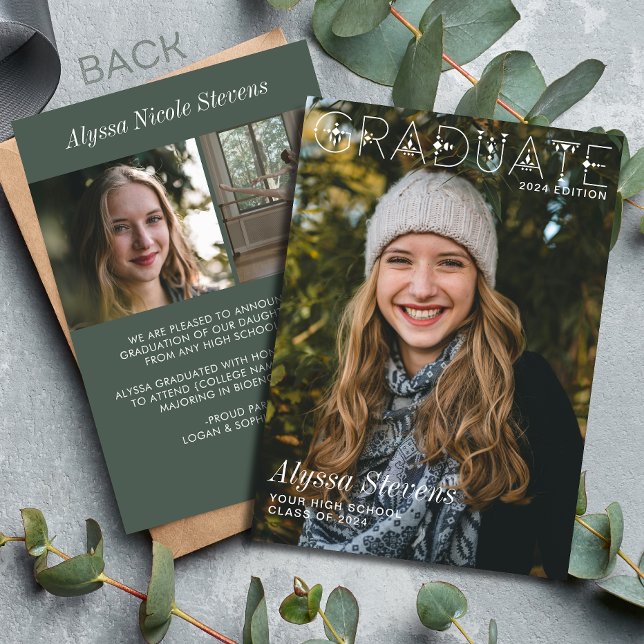 Modern Graduate Photo Magazine Cover Announcement (Creator Uploaded)