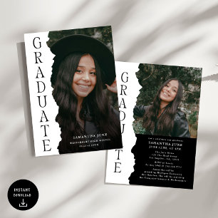 Modern Graduate Photo Magazine Graduation Party Invitation