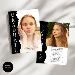Modern Graduate Photo Magazine Graduation Party Invitation