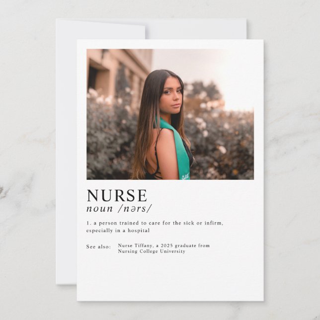 Modern Graduate Photo RN Nurse Graduation Party  Invitation (Front)