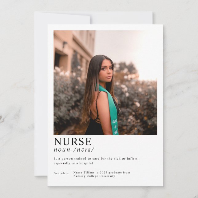 Modern Graduate Photo RN Nurse Graduation Party  Invitation (Front)