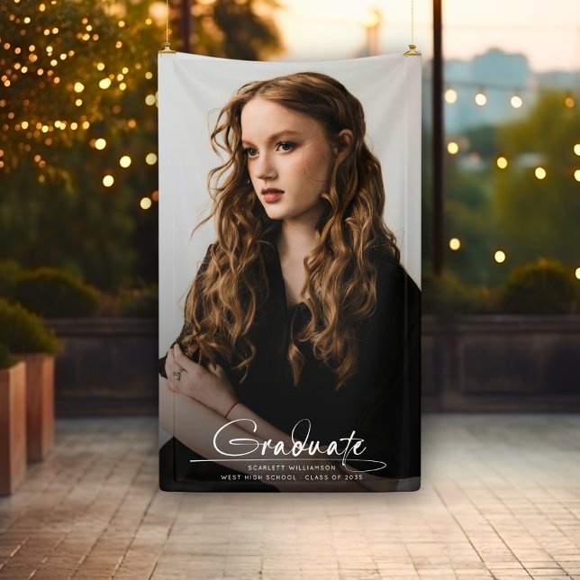 Modern Graduate Photo Simple Handwritten Script  Banner (Creator Uploaded)