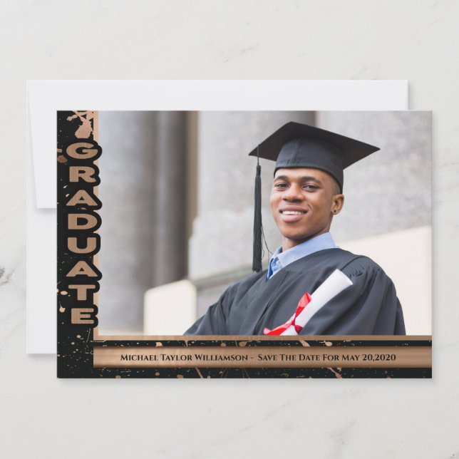 Modern Graduate School Photo Save The Date (Front)