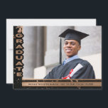 Modern Graduate School Photo Save The Date<br><div class="desc">Modern copper colours and black  highlighted by your graduation photo. Perfect way to let family and friends to save the date for your graduation event.</div>
