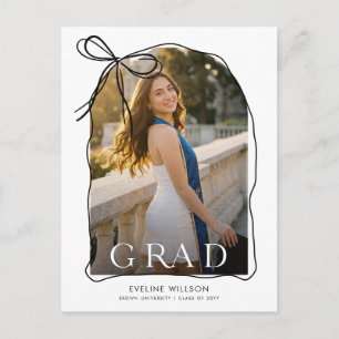 Modern Graduate Simple Photo Graduation Thank You Postcard
