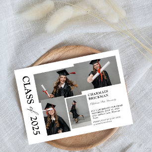 Modern Graduate stylish Photo Collage Graduation Invitation