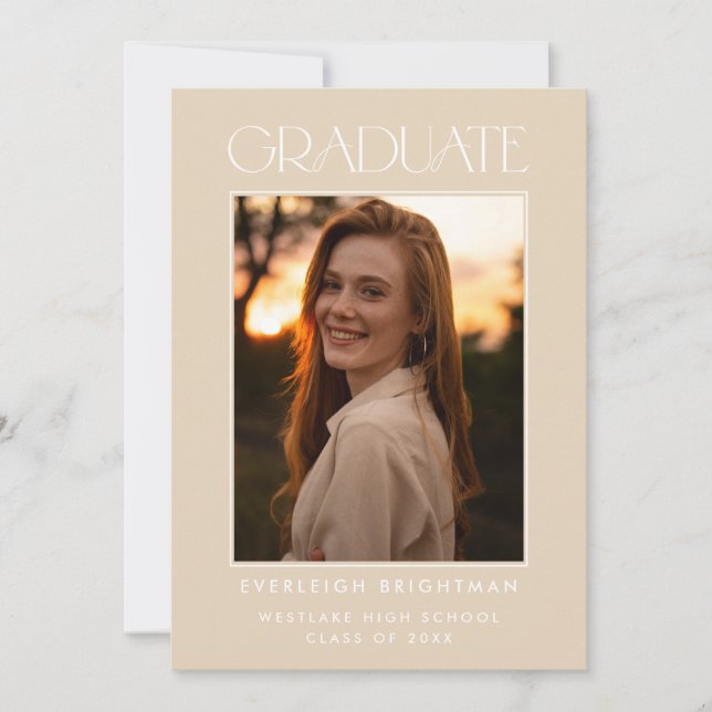 MODERN GRADUATE TYPOGRAPHY PHOTO GRADUATION INVITE (Front)