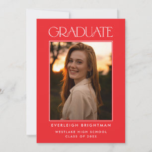 MODERN GRADUATE TYPOGRAPHY PHOTO GRADUATION INVITE