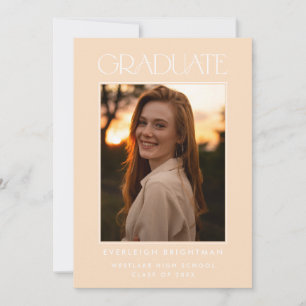 MODERN GRADUATE TYPOGRAPHY PHOTO GRADUATION INVITE