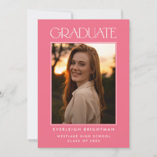 MODERN GRADUATE TYPOGRAPHY PHOTO GRADUATION INVITE