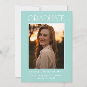 MODERN GRADUATE TYPOGRAPHY PHOTO GRADUATION INVITE