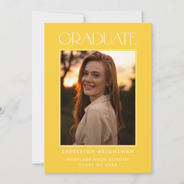 MODERN GRADUATE TYPOGRAPHY PHOTO GRADUATION INVITE (Front)