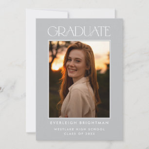 MODERN GRADUATE TYPOGRAPHY PHOTO GRADUATION INVITE