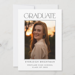 MODERN GRADUATE TYPOGRAPHY PHOTO GRADUATION INVITE