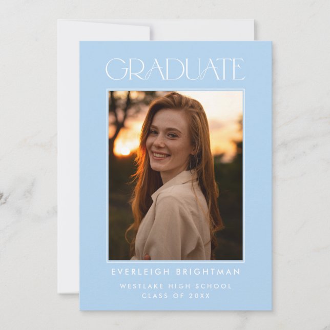 MODERN GRADUATE TYPOGRAPHY PHOTO GRADUATION INVITE (Front)