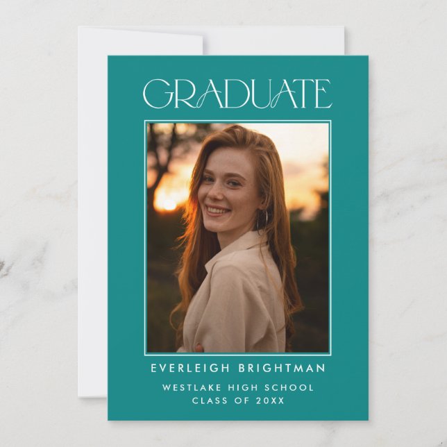 MODERN GRADUATE TYPOGRAPHY PHOTO GRADUATION INVITE (Front)