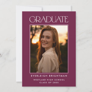 MODERN GRADUATE TYPOGRAPHY PHOTO GRADUATION INVITE