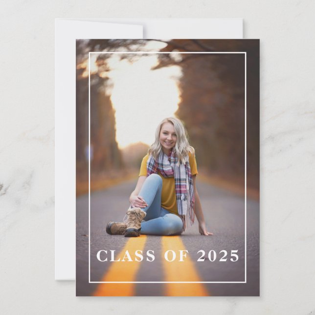 Modern Graduate Vertical Grad Party Invitation (Back)