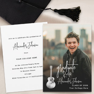 Modern Graduate Vertical Photo Graduation Party Invitation