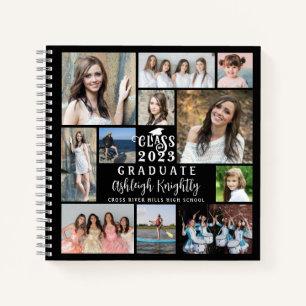 Modern Graduation 11 Photo Collage Guestbook Notebook