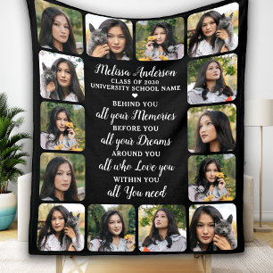 Modern Graduation 14 Photo Inspirational Graduate Fleece Blanket