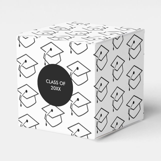 Modern Graduation 2020 Black and White Pattern Favour Box (Front Side)