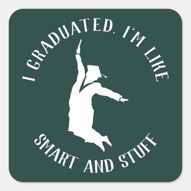 Modern Graduation 2025 Custom Square Sticker (Front)
