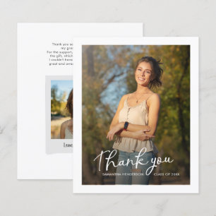 Modern Graduation 2025 Photo Script Thank You Card