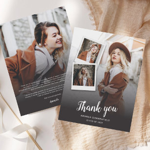 Modern Graduation 2025 Photo Script Thank You Card