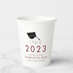 Modern Graduation 2025 Script Grad Party Paper Cups