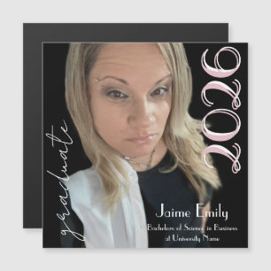 Modern Graduation 2026 Light Pink Photo Magnet