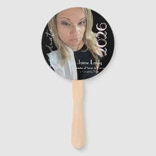Modern Graduation 2026 Light Pink Photo Magnet Hand Fan
