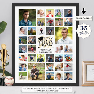 Modern Graduation 35 Photo Collage GRAD Party Poster