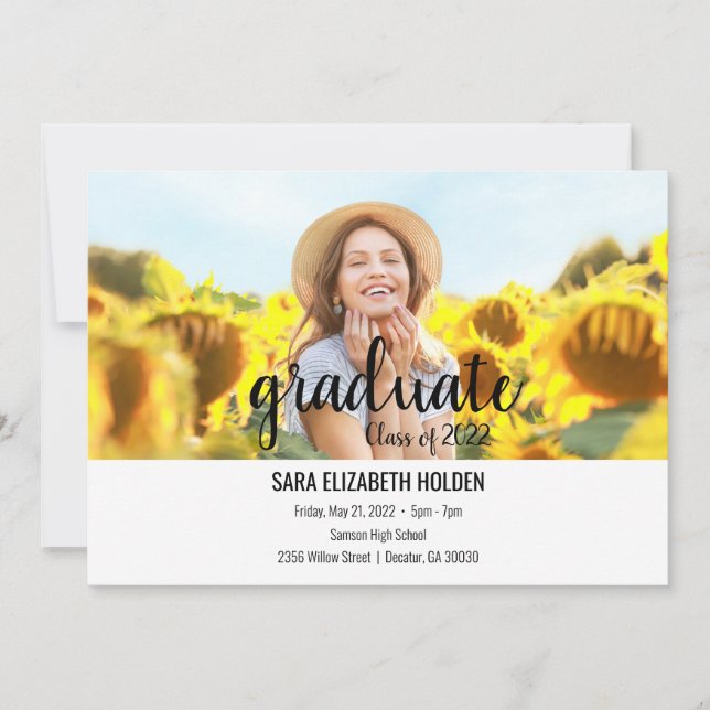 Modern Graduation Announcement (Front)