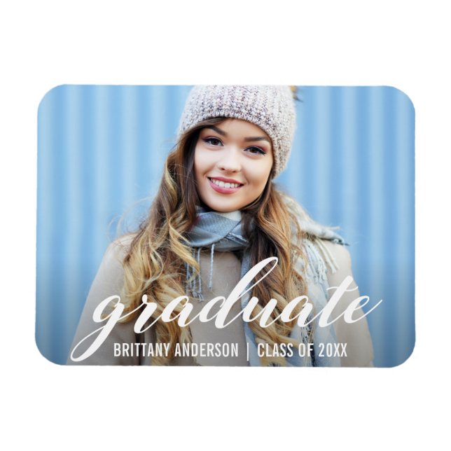 Modern Graduation Announcement | Graduate Photo Magnet (Horizontal)