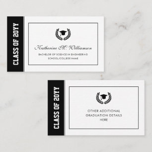 Modern Graduation Announcement Name Card Insert