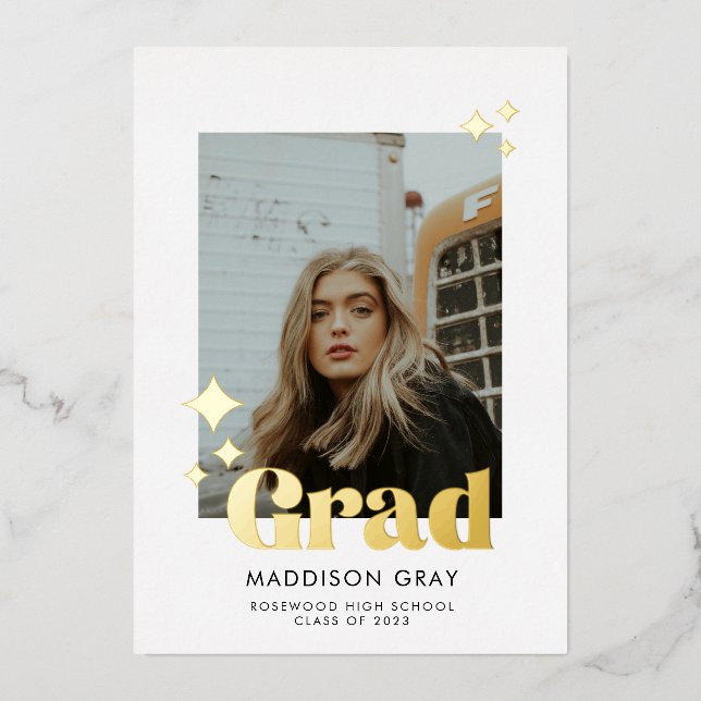 Modern Graduation Announcement Open house invite (Front)