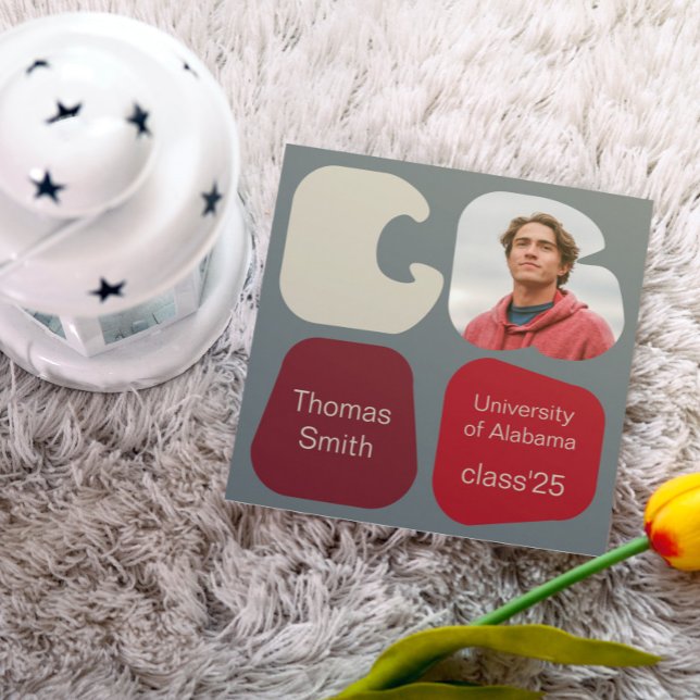 Modern Graduation Announcement Photo and Shapes (Modern Graduation Announcement photo and shapes)