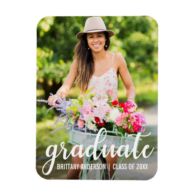 Modern Graduation Announcement Photo Magnet (Vertical)