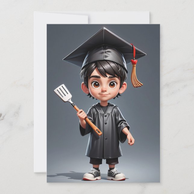 modern graduation bbq invitations (Front)